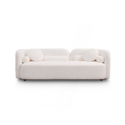 Canapé de luxe moderne et luxueux pour le salon, canapé rembourré blanc Boucle pour le bureau personnel d'un appartement, 3 places