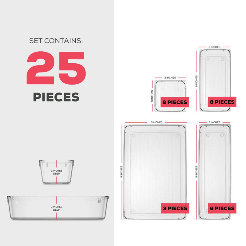 Deimianas 25 Pcs Drawer Organizer Set