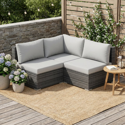 3-person Patio Conversation Sofa Set With Cushion