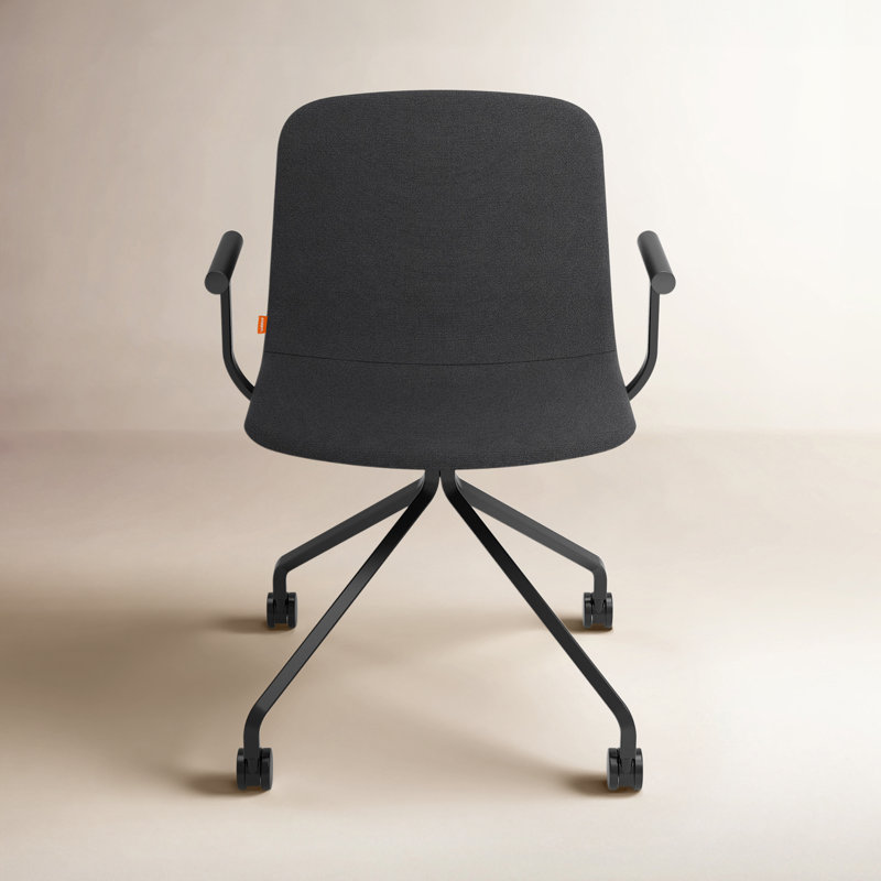 Key Meeting Polyester Blend Task Chair, Charcoal Basketweave