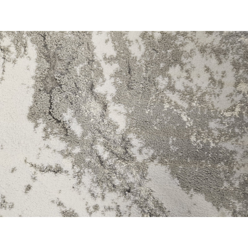Kurth Metallic Granite Rug, 20" x 30", Silver