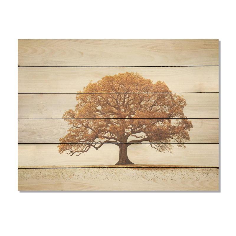 Essence brune de chêne I - art de chêne sur bois de pin naturel, H 10 po x l 20 po