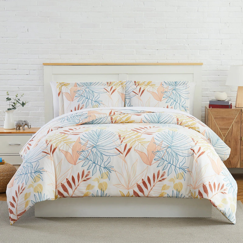 Tropic Leaf Oversized Microfiber Down Alternative Comforter Set by Southshore Fine Linens, Twin Comforter + 1 Standard Sham