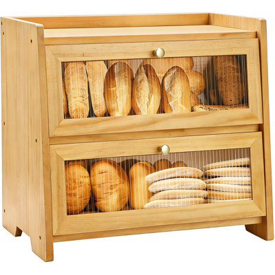 Boîte à pain de coin pour comptoir de cuisine, boîte à pain de coin, boîtes à pain pour rangement de décor de comptoir de cuisine, boîte à pain en bois, boîte à pain, pendaison de crémaillère