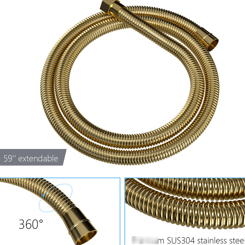 Gold Dual Shower Head - 16 Inch Ceiling Mount Square System With Adjustable Flow Rate Handheld And Valve, Gold