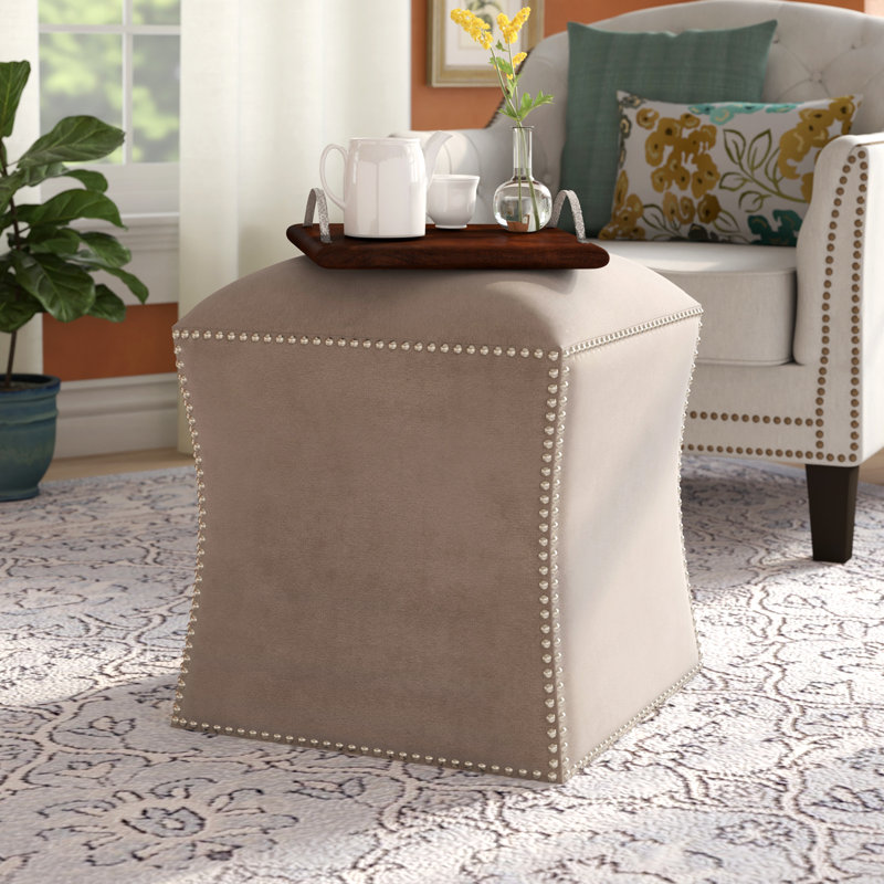 Neves Upholstered Ottoman, Bisque