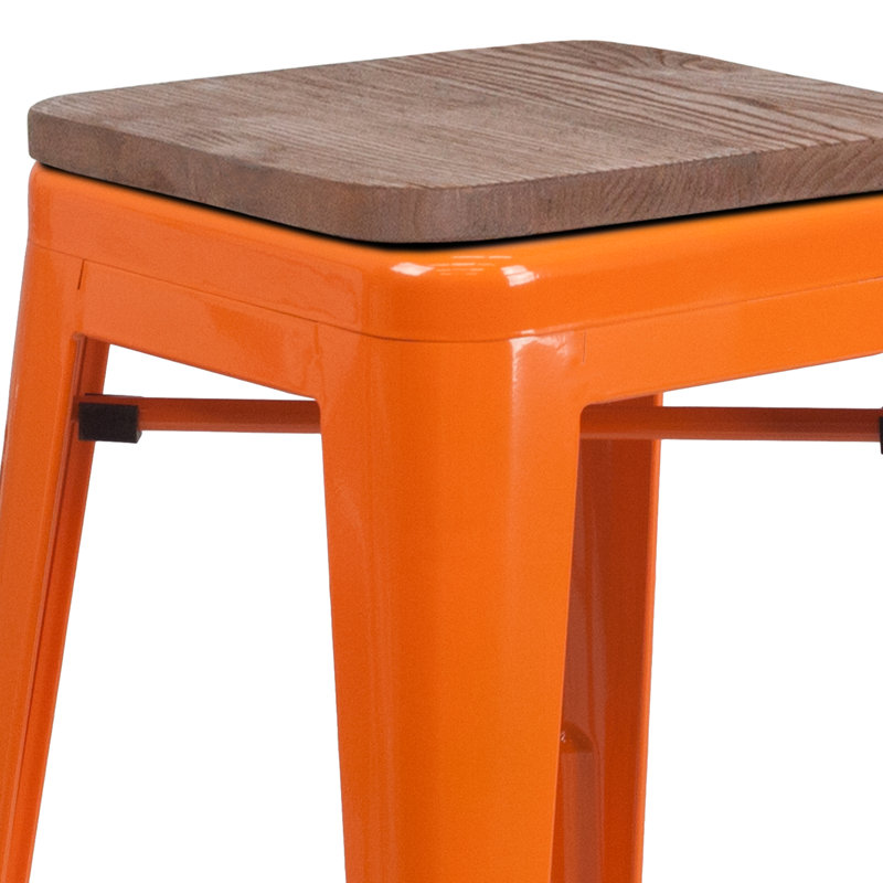 Tabouret à hauteur de comptoir 24 po Gladus, Orange, Tabouret de comptoir (assise de 24 po de hauteur), 1