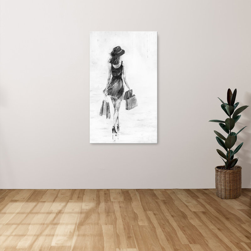 Reproduction sur toile, "Jour de magasinage I" par Jolanta Kowalik, H 30 po x l 18 po x P 1 po