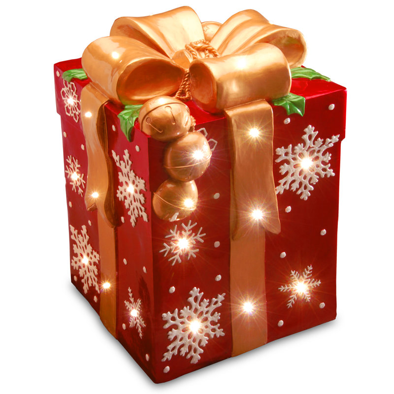 Décoration de boîte-cadeau pré-éclairée 21 po