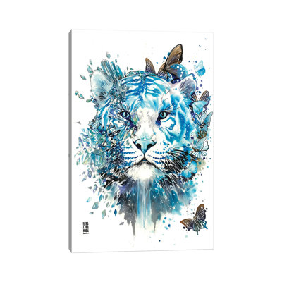 «White Ice Tiger» par Jongkie, reproduction d'art sur toile tendue