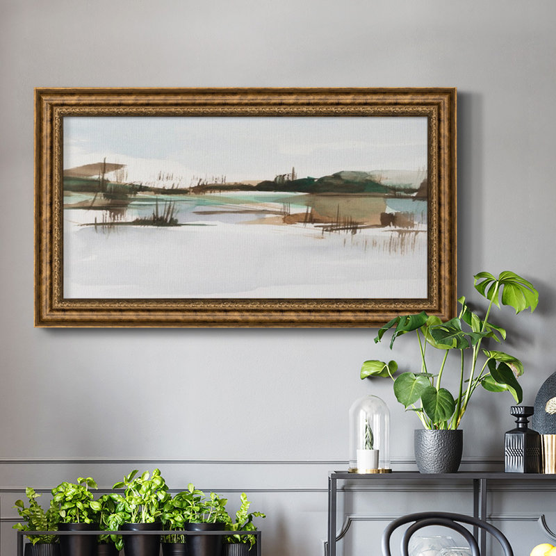 Marsh Reeds II - peinture sur toile à cadre unique, H 25 po x l 45 po x P 1 po