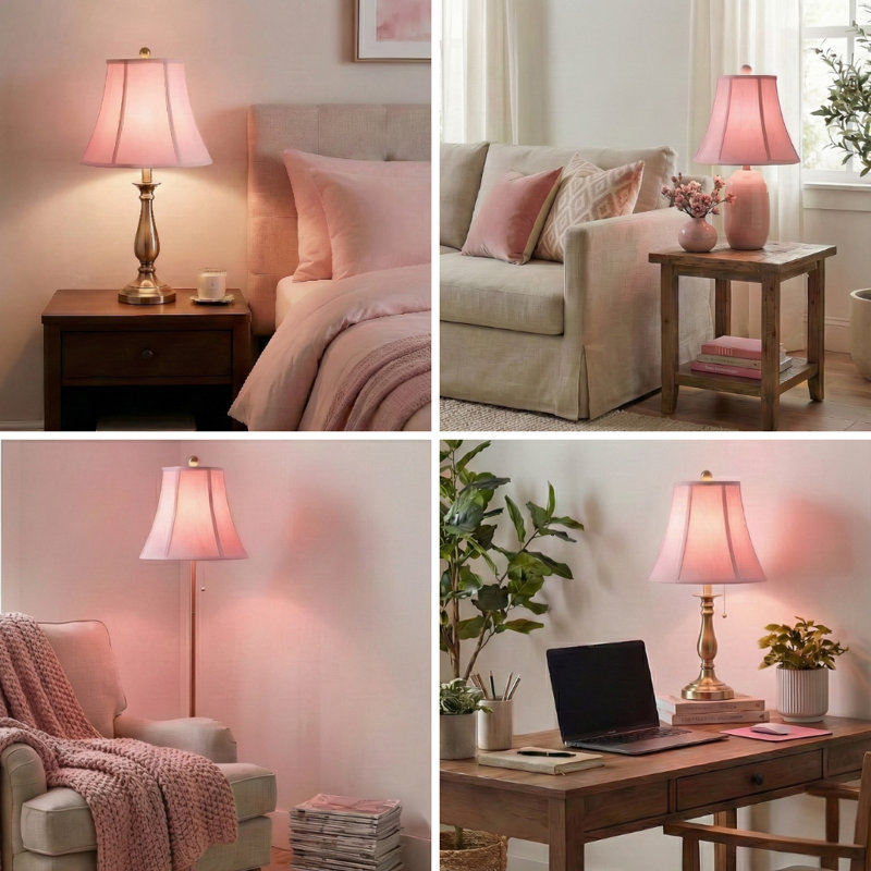Abat-jour de base Royal Designs, Inc., H 11,5 po x l 14 po x P 14 po, Rose