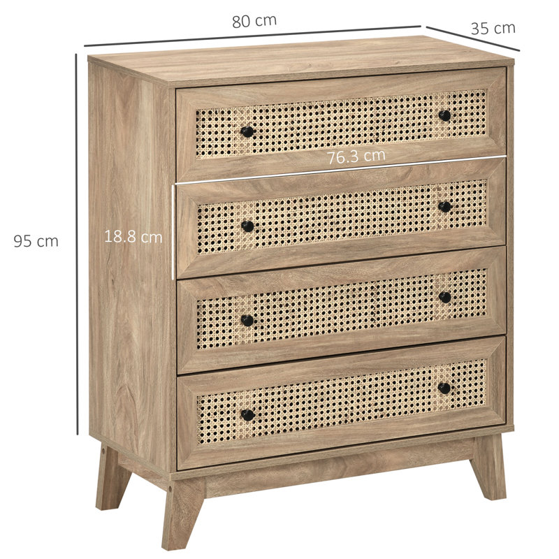 Latwana 80cm W 4 - Drawer Chest of Drawers
