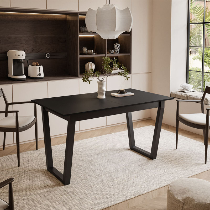 Extendable table ARTON II  140 cm,  "V" legs, Black, Black