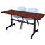 Table gigogne d'appoint Nevjana, 2 chaises empilables-32962089-32962099-32962092