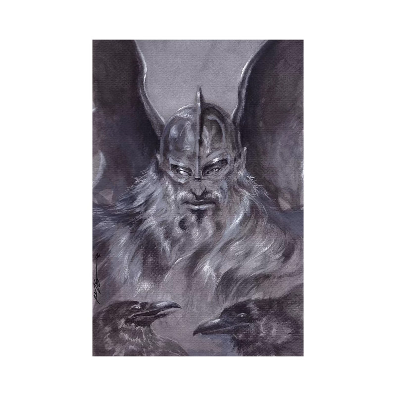 Odin - The Allfather par Ruth Thompson - peinture sur toile tendue, H 18 po x l 12 po x 1,5 po