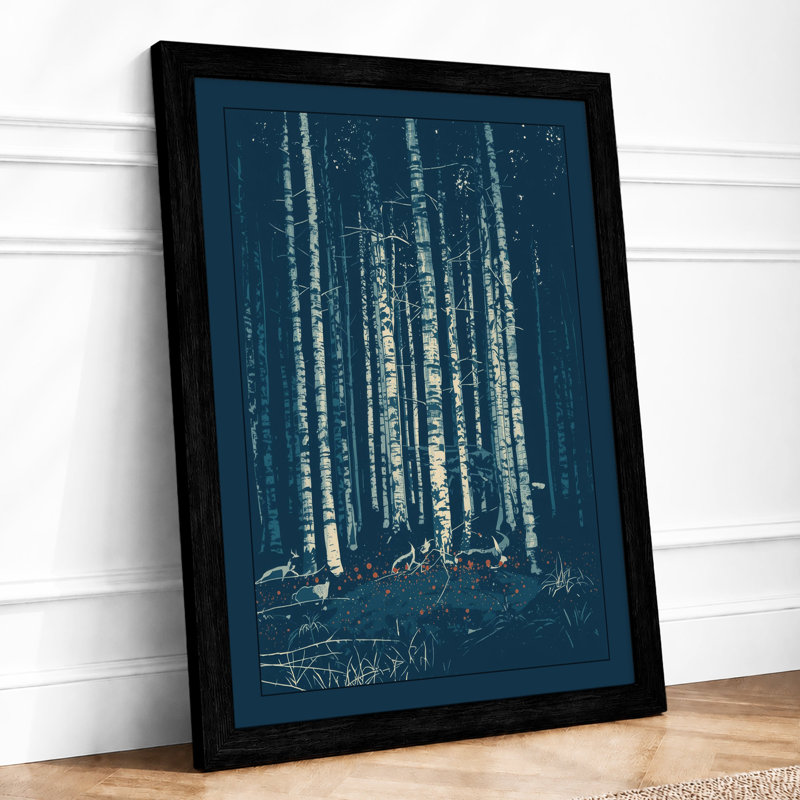 Towering Forest Scandinavian - Framed Print, Black, A4 - 29.7 x 21.0 cm