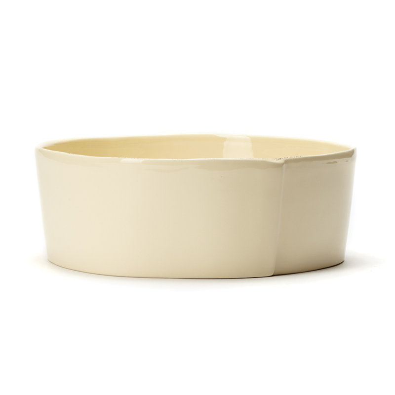 Lastra Stoneware Serving Bowl, White,  4" H x 10.75" W x 10.75" D