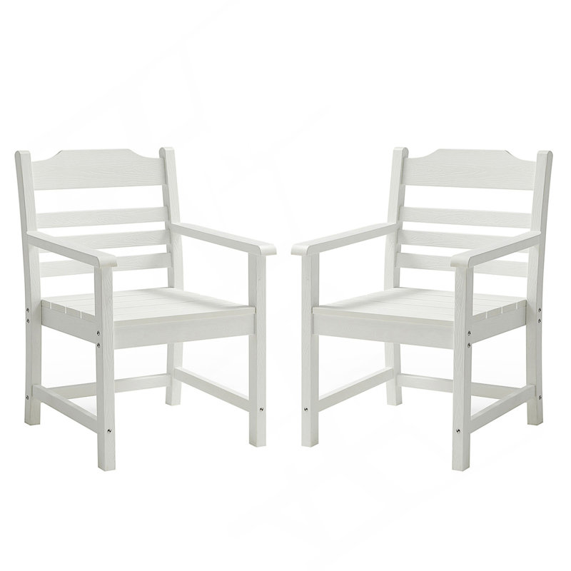 Ensemble de 2 chaises de patio avec accoudoirs, Blanc