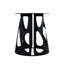Table ronde 53 po en pierre frittée pour 6 personnes, base en fer noir, table tournante rotative 23,62 po avec plateau à gratter et base stable 6-917714644-917714647