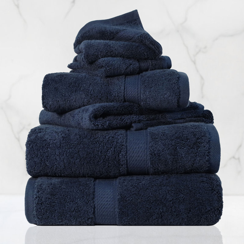 Ensemble de serviettes de bain luxueuse en coton égyptien de qualité très absorbant Scotia , Marine