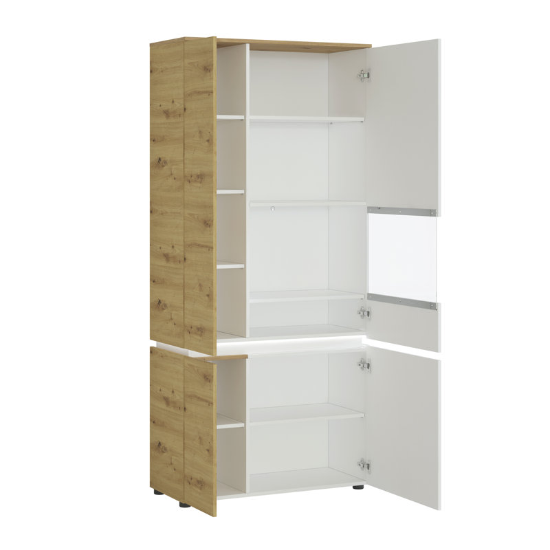 Bobbye Display Cabinet, Oak/White, Right