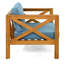 Fauteuil club d'extérieur en bois d'acacia avec coussins (ensemble de 2), ensemble conversation, finition teck