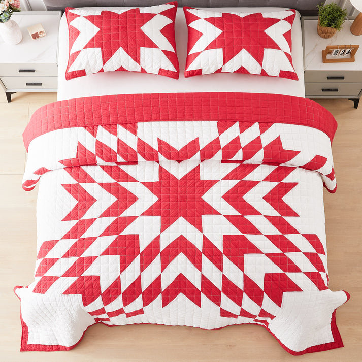 Red Star King Quilt Set (3pc), King