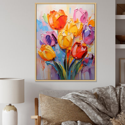 " Painted Multicolor Tulips Collage III " by Designart