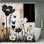 Rideaux de douche floraux monochromes pour salle de bain, 71 x 71