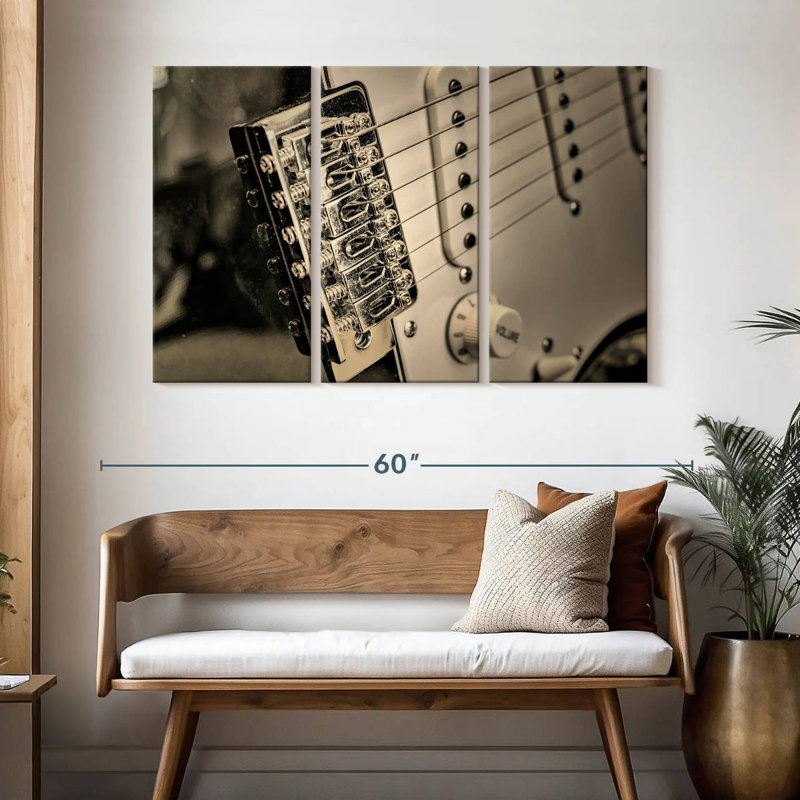 Abarca Timeless Silver Guitar, 32" H x 50" W