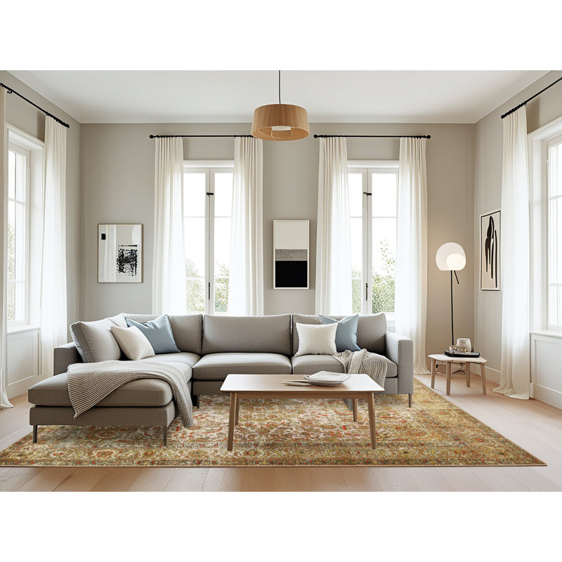 Tapis décoratif brun oriental Yazmin, Rectangle 8 pi x 10 pi