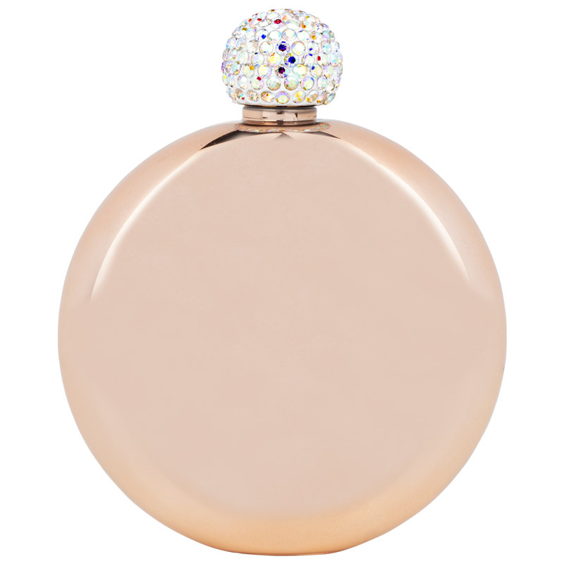 Flasque ronde avec couvercle en strass