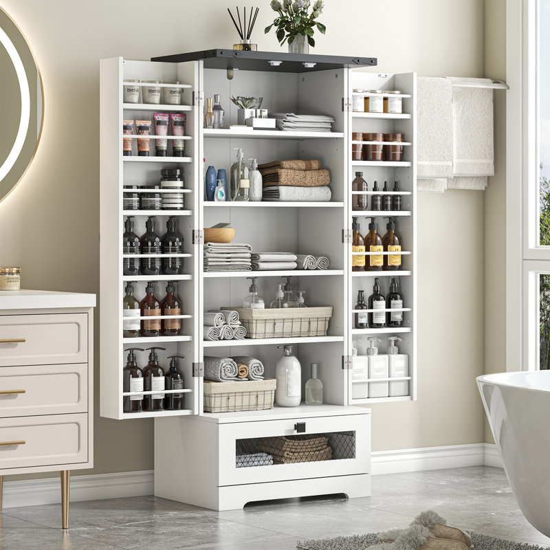Theresia 55.2'' Kitchen Pantry, White