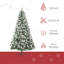 Sapin de Noël artificiel enneigé 6 pi avec des branches réalistes, 61 pommes de pin et 800 pointes