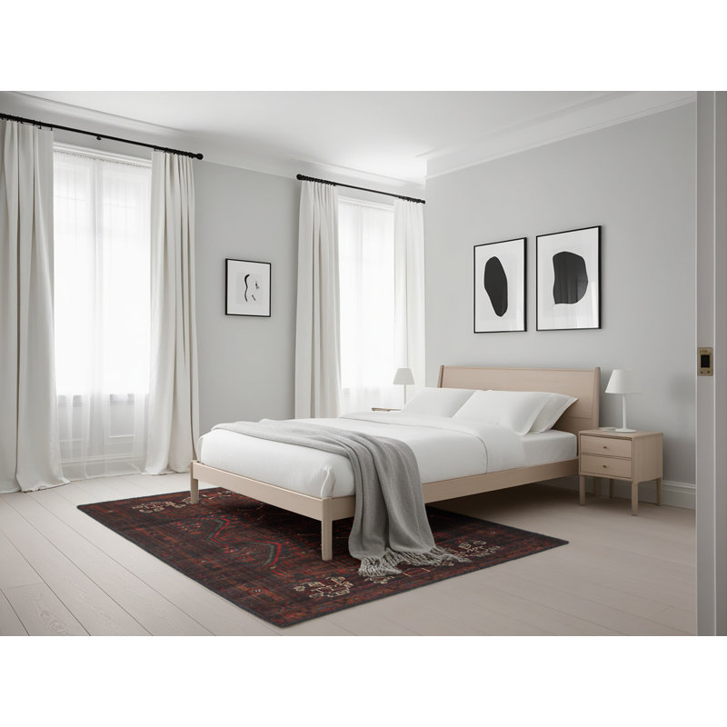 Tapis oriental rouge / bleu / vert, Rectangle 5 pi x 7 pi