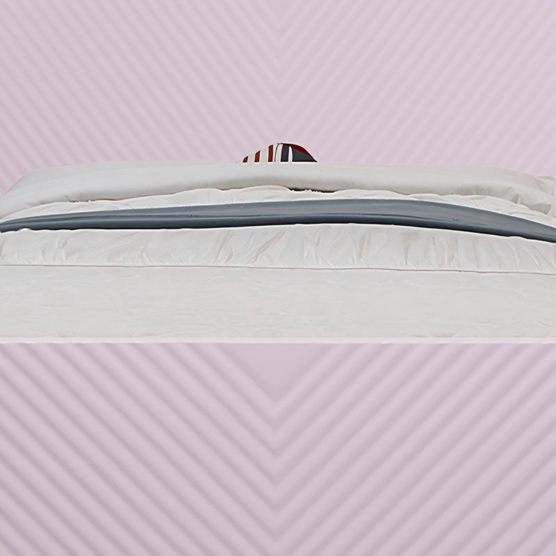 Pink Chevron Textured Full Size Platform Bed