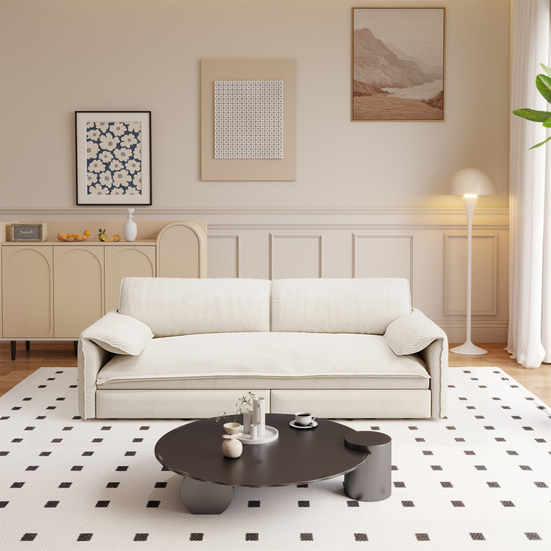 Grand canapé-lit 66 po, Beige