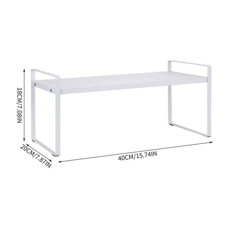Single-Tier Tabletop Wooden Cups Storage Shelf Organiser