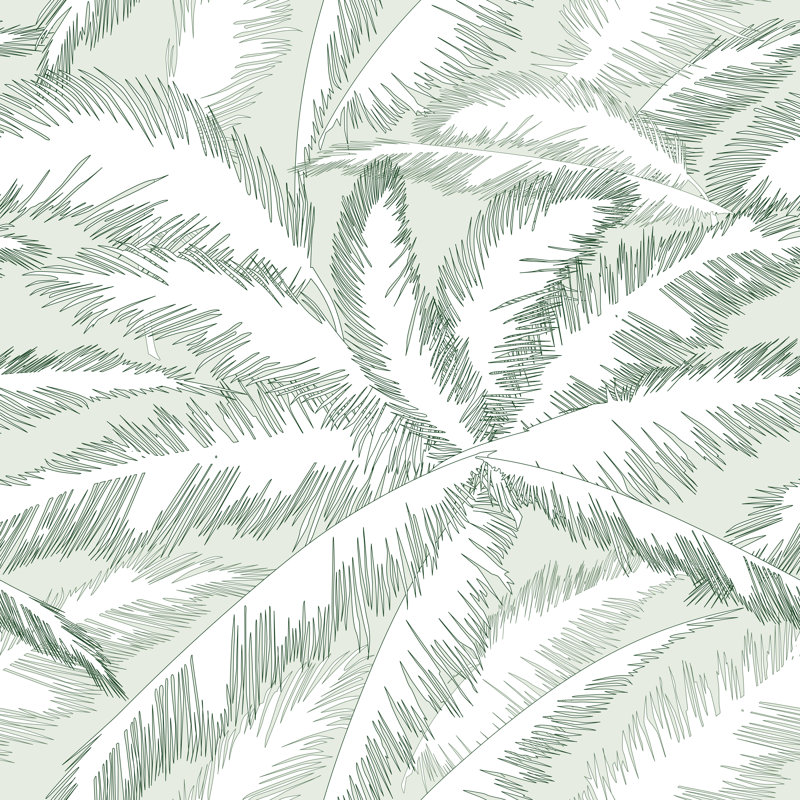 Motif de feuilles de palmier Edensor par Terriana, H 36 po x l 36 po