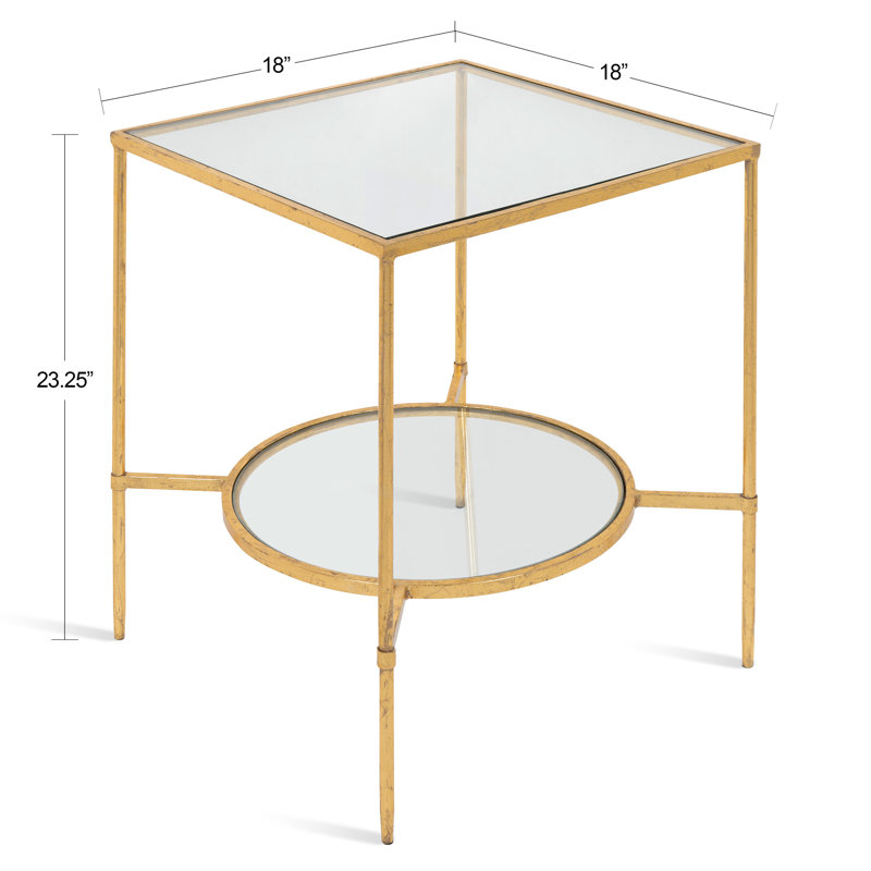 Lenzee Glass Top End Table