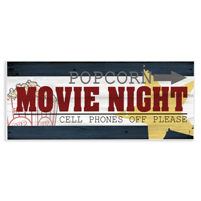 «Movie Night», affiche rétro sur toile par Kim Allen