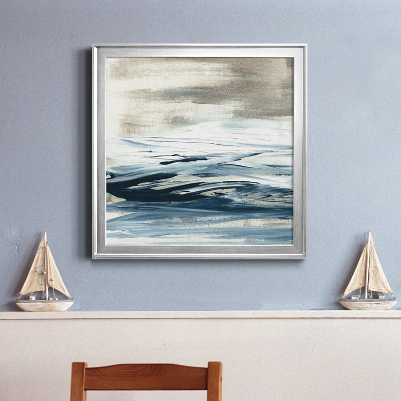 Tumultueux indigo I - reproduction de photo sur toile, H 34,5 po x l 34,5 po x P 1,5 po, Argent