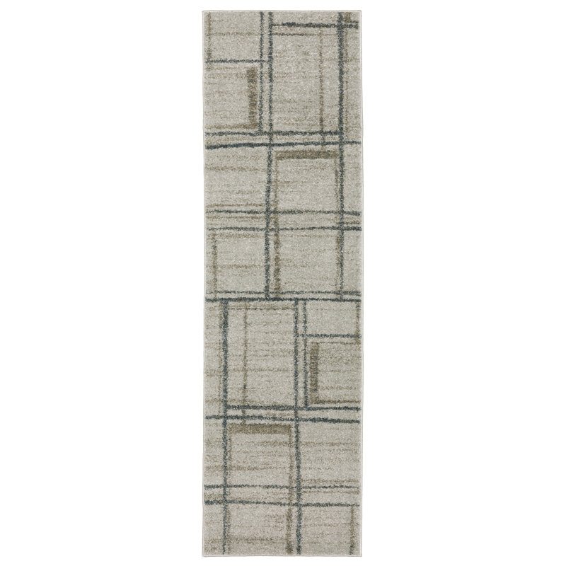 Tapis bleu sarcelle Aabidah, Tapis de couloir 2 pi 3 po x 7 pi 6 po