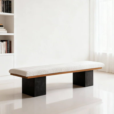 Banc rembourré blanc