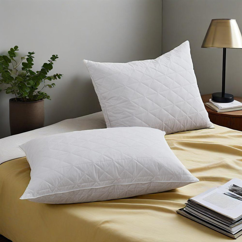  Premium Grey Goose Feather Pillows for Sleeping, Set of 2 - 100% Natural Breathable Cotton Cover - Medium Support for Back & Side Sleepers