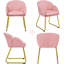 Flower Shape Tub Chair with Golden Metal Legs -675051650