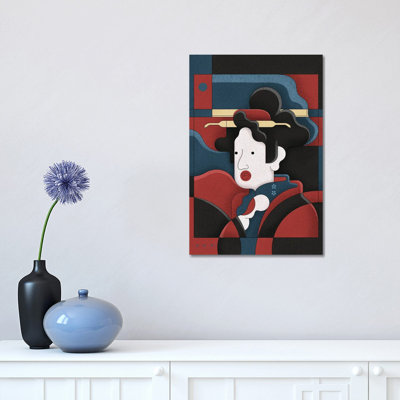 Edo Girl 1 Piece Wrapped Canvas Wall Art