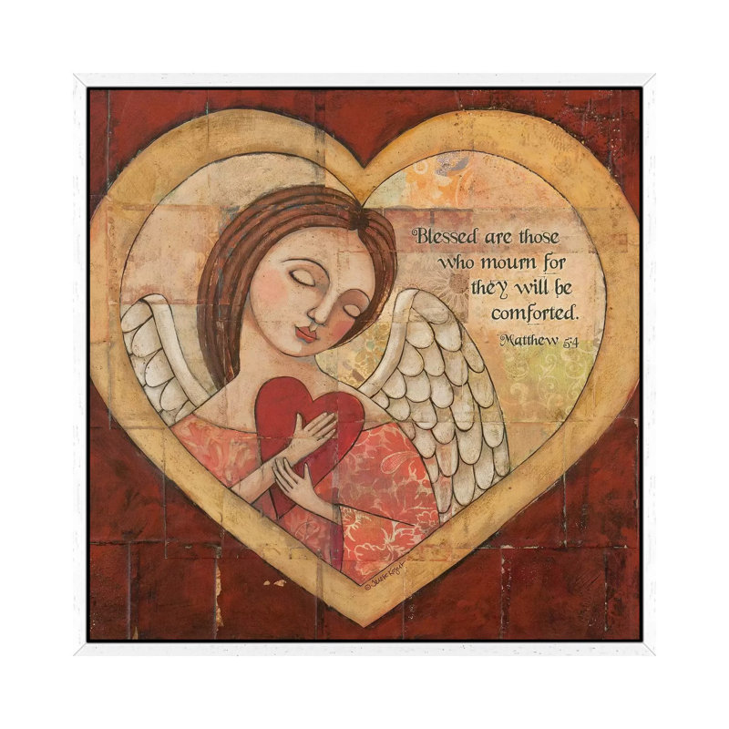 He First Loved Us Mourn by Teresa Kogut - Painting on Canvas, 45.72 cm H x 45.72 cm W, White Framed