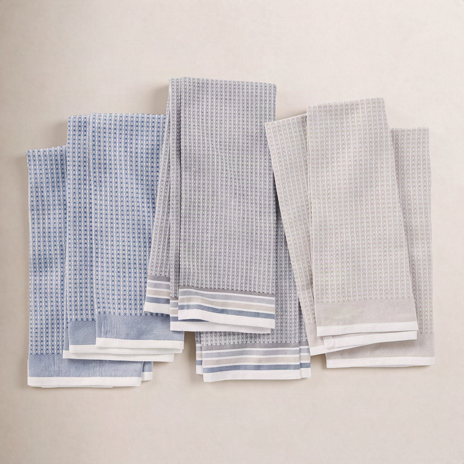 Organic Waffle Waffle Tea Towel Kitchen Towel, Shoreline